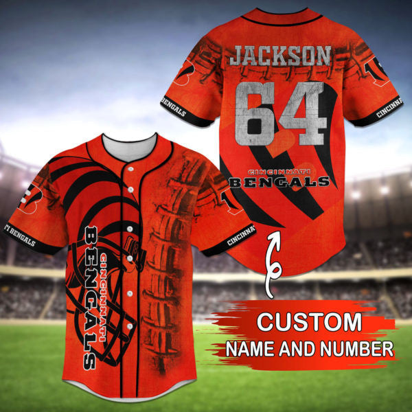 Cincinnati Bengals Personalized Baseball Jersey 023