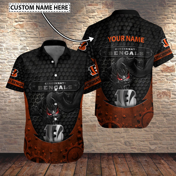 Cincinnati Bengals 2 (74) Personalized Hawaiian Button down shirt