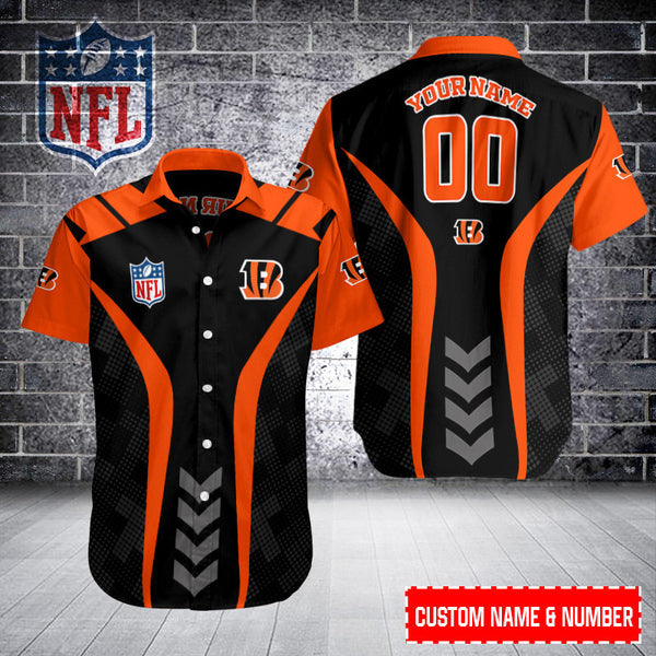 Cincinnati Bengals 2 (82) Personalized Hawaiian Button down shirt