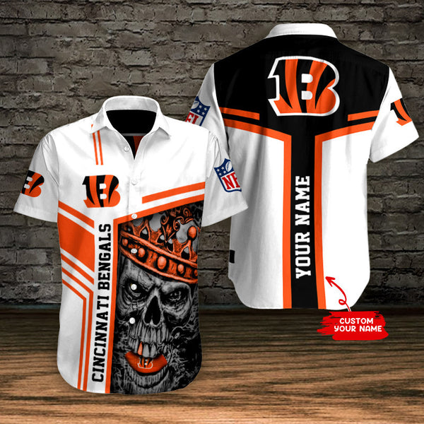 Cincinnati Bengals 2 (83) Personalized Hawaiian Button down shirt