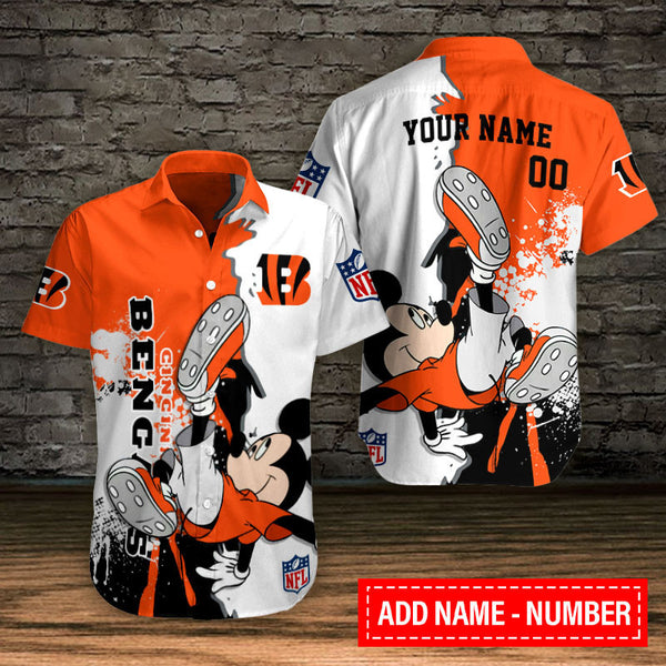 Cincinnati Bengals 2 (84) Personalized Hawaiian Button down shirt