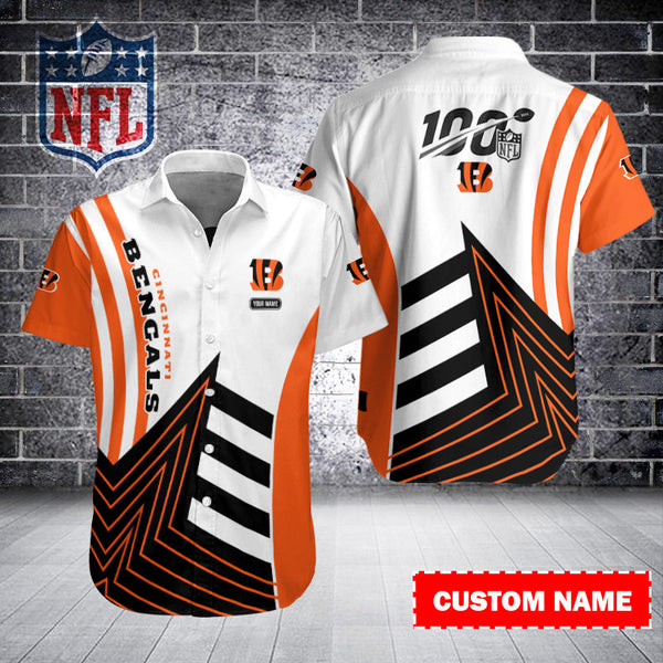 Cincinnati Bengals 2 (85) Personalized Hawaiian Button down shirt