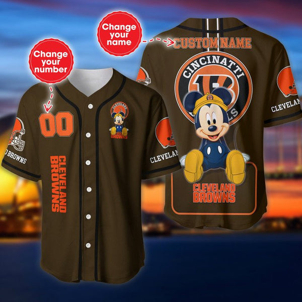 Cleveland Browns Personalized Baseball Jersey 004