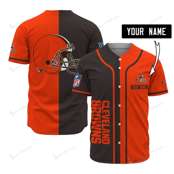 Cleveland Browns Personalized Baseball Jersey 001