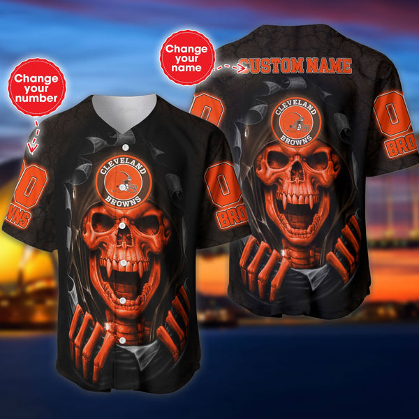 Cleveland Browns Personalized Baseball Jersey 023