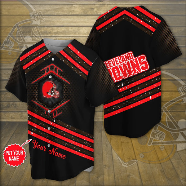 Cleveland Browns Personalized Baseball Jersey 020