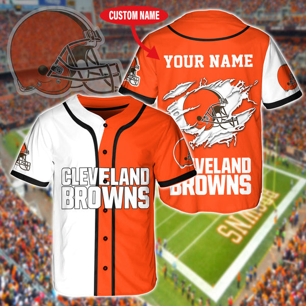 Cleveland Browns Personalized Baseball Jersey 015