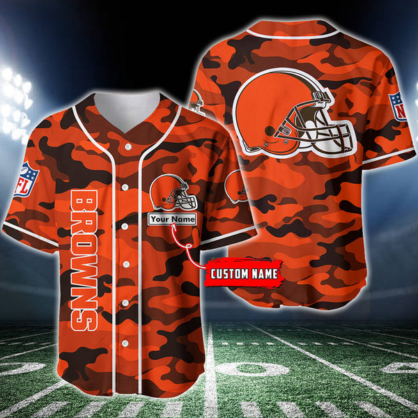 Cleveland Browns Personalized Baseball Jersey 016