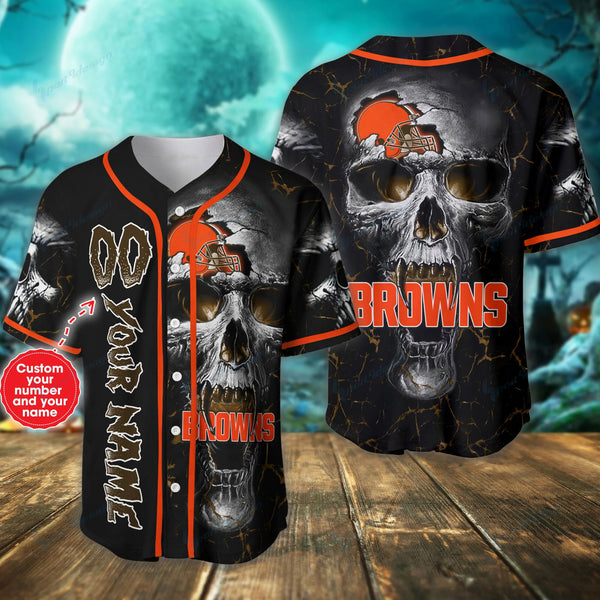 Cleveland Browns Personalized Baseball Jersey 017