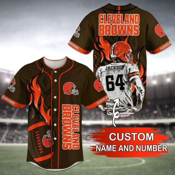Cleveland Browns Personalized Baseball Jersey 018