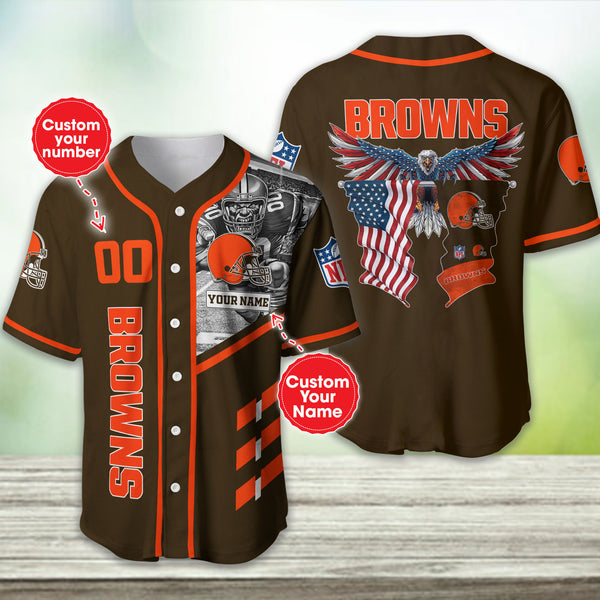 Cleveland Browns Personalized Baseball Jersey 022