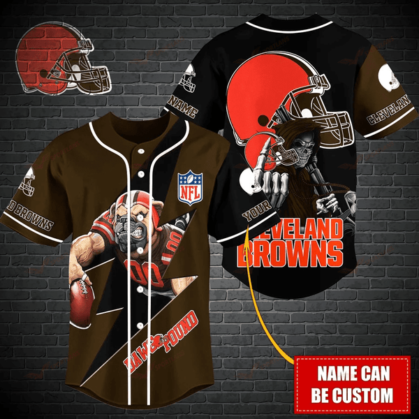 Cleveland Browns Personalized Baseball Jersey 013