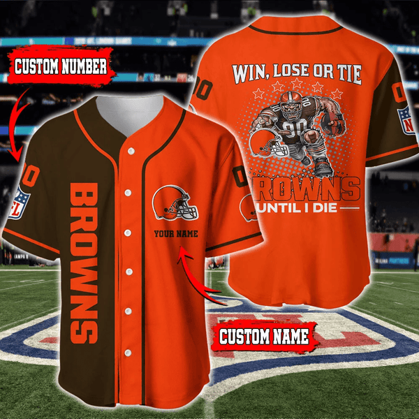 Cleveland Browns Personalized Baseball Jersey 014