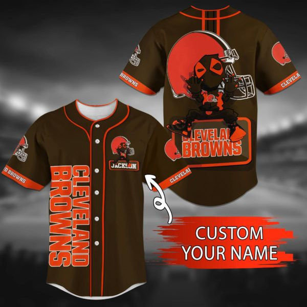 Cleveland Browns Personalized Baseball Jersey 019