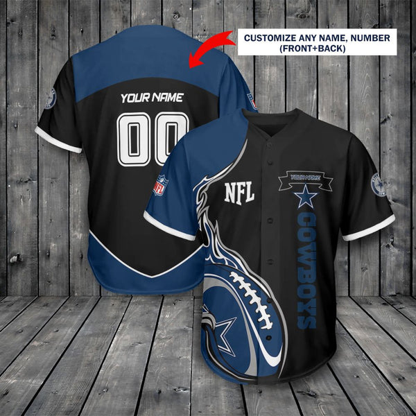 Dallas Cowboys Personalized Baseball Jersey 046