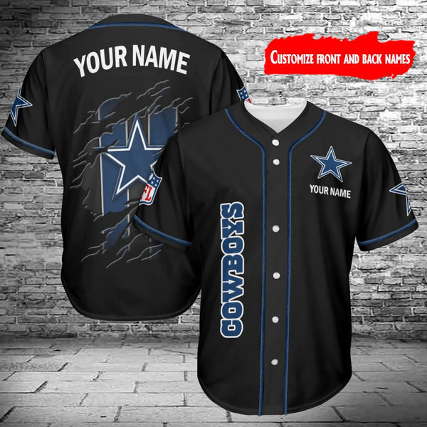 Dallas Cowboys Personalized Baseball Jersey 058