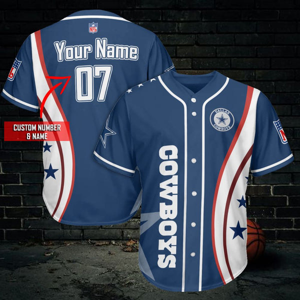 Dallas Cowboys Personalized Baseball Jersey 055