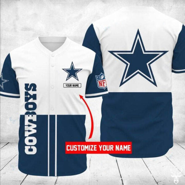 Dallas Cowboys Personalized Baseball Jersey 057