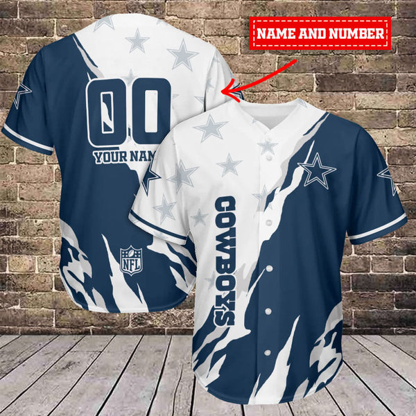 Dallas Cowboys Personalized Baseball Jersey 074