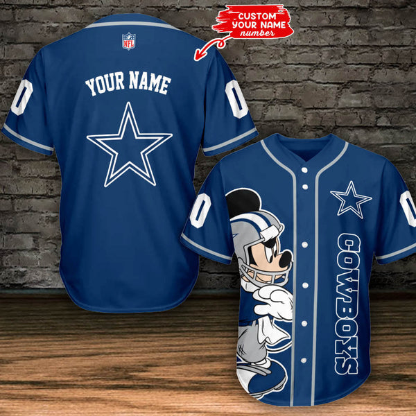 Dallas Cowboys Personalized Baseball Jersey 096