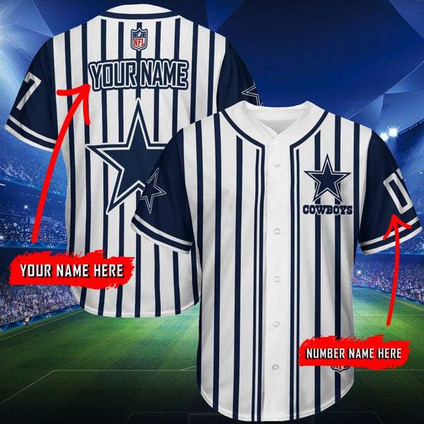 Dallas Cowboys Personalized Baseball Jersey 100