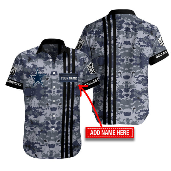 Dallas Cowboys 2 (214) Personalized Hawaiian Button down shirt