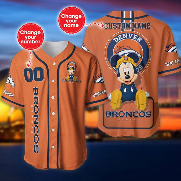 Denver Broncos Personalized Baseball Jersey 003