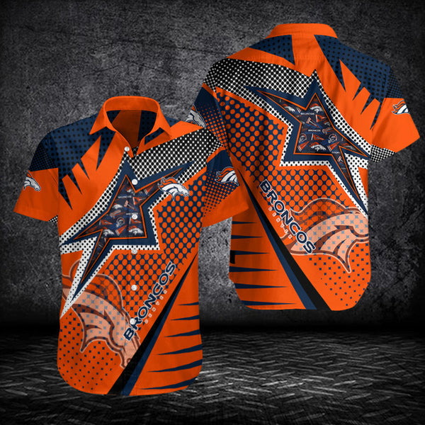 Denver Broncos 2 (2) Personalized Hawaiian Button down shirt