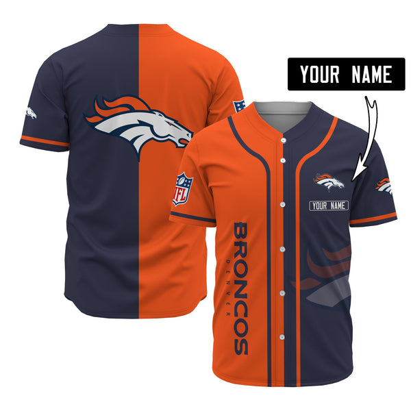 Denver Broncos Personalized Baseball Jersey 024