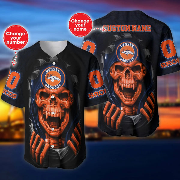 Denver Broncos Personalized Baseball Jersey 017