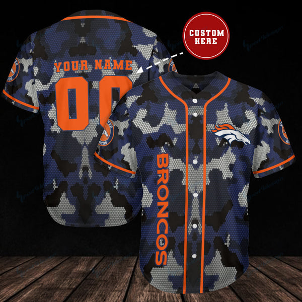 Denver Broncos Personalized Baseball Jersey 020