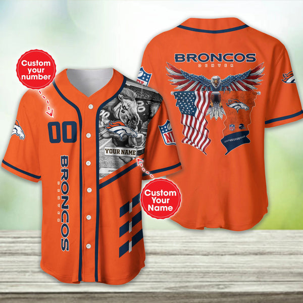 Denver Broncos Personalized Baseball Jersey 030
