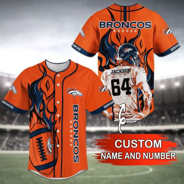 Denver Broncos Personalized Baseball Jersey 016