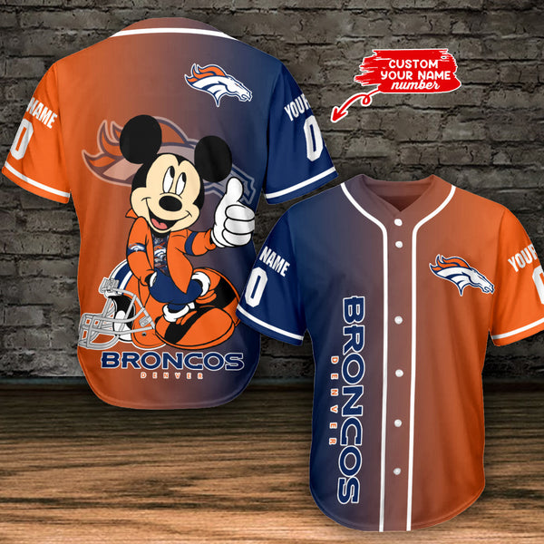 Denver Broncos Personalized Baseball Jersey 035