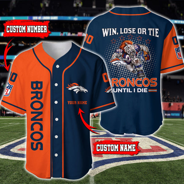 Denver Broncos Personalized Baseball Jersey 031