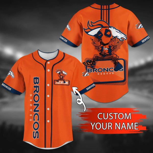 Denver Broncos Personalized Baseball Jersey 023