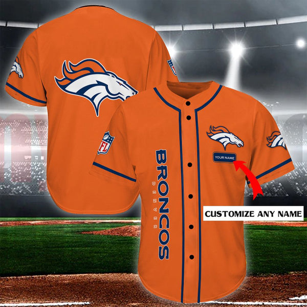 Denver Broncos Personalized Baseball Jersey 025