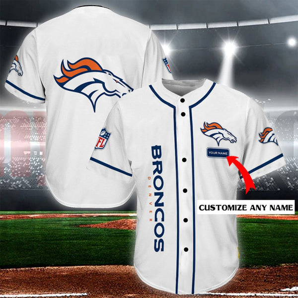 Denver Broncos Personalized Baseball Jersey 025