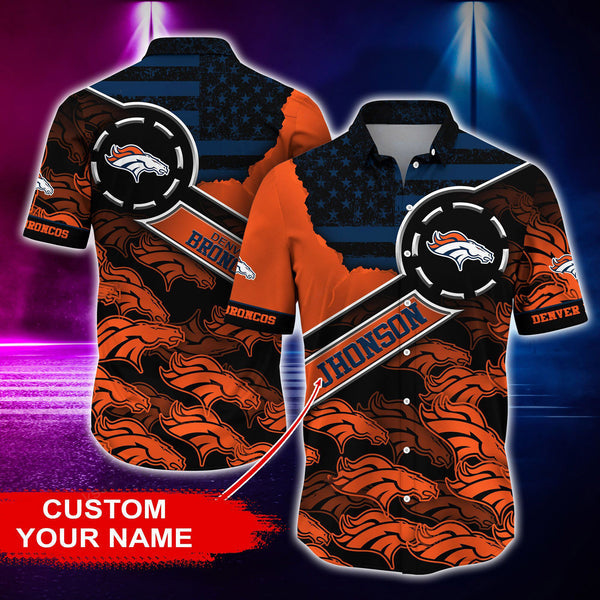 Denver Broncos 2 (25) Personalized Hawaiian Button down shirt