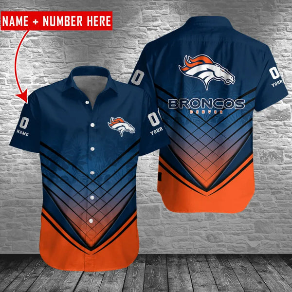 Denver Broncos 2 (45) Personalized Hawaiian Button down shirt