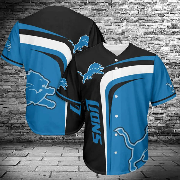 Detroit Lions Personalized Baseball Jersey 024