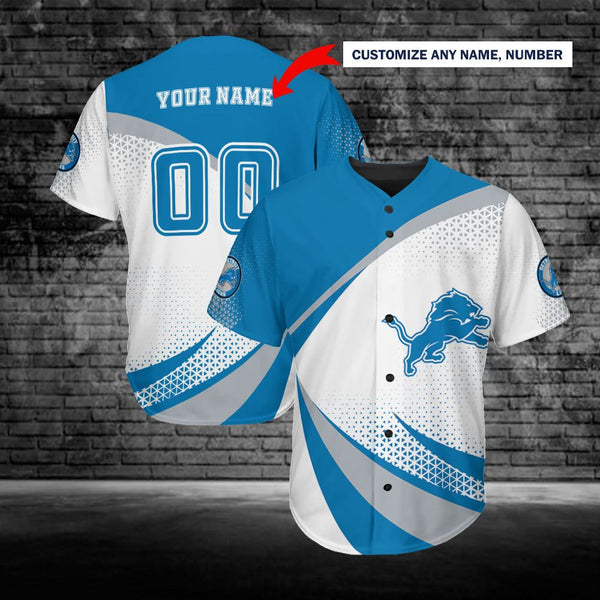 Detroit Lions Personalized Baseball Jersey 023