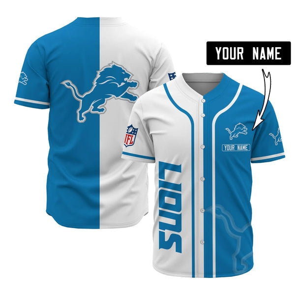 Detroit Lions Personalized Baseball Jersey 025