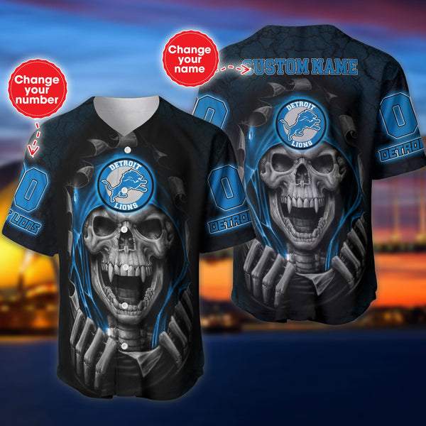 Detroit Lions Personalized Baseball Jersey 037