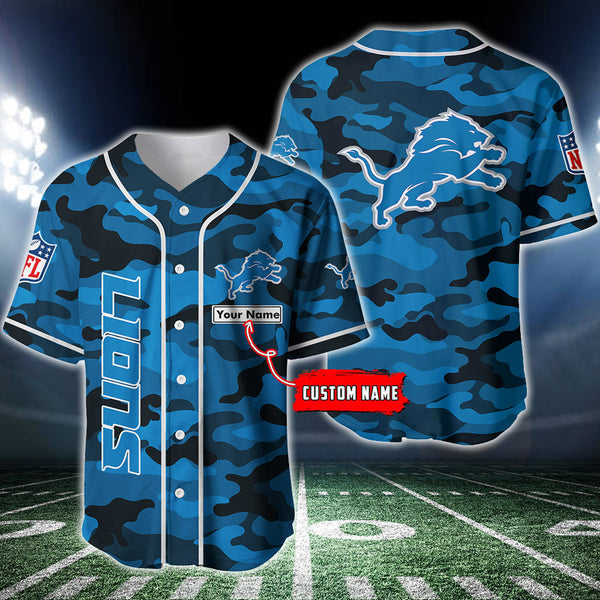 Detroit Lions Personalized Baseball Jersey 033