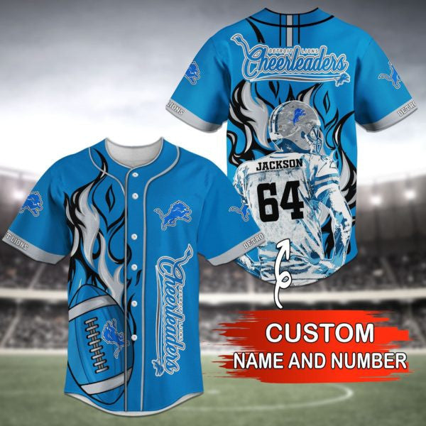 Detroit Lions Personalized Baseball Jersey 035