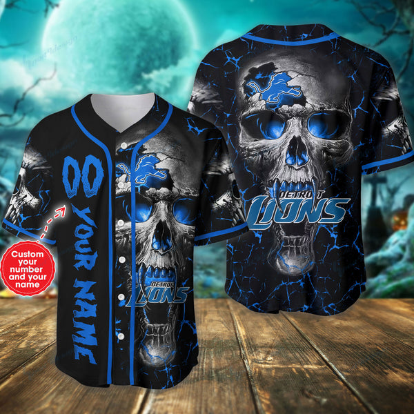 Detroit Lions Personalized Baseball Jersey 029