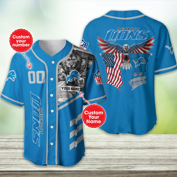 Detroit Lions Personalized Baseball Jersey 032