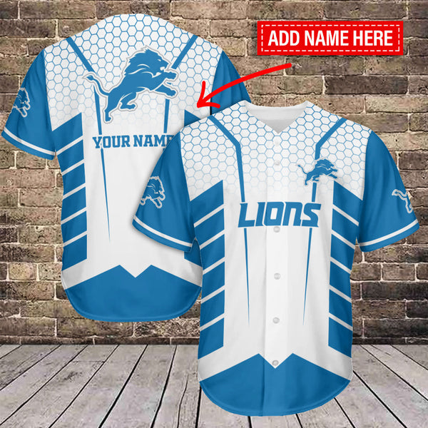 Detroit Lions Personalized Baseball Jersey 030