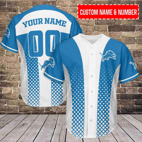 Detroit Lions Personalized Baseball Jersey 028